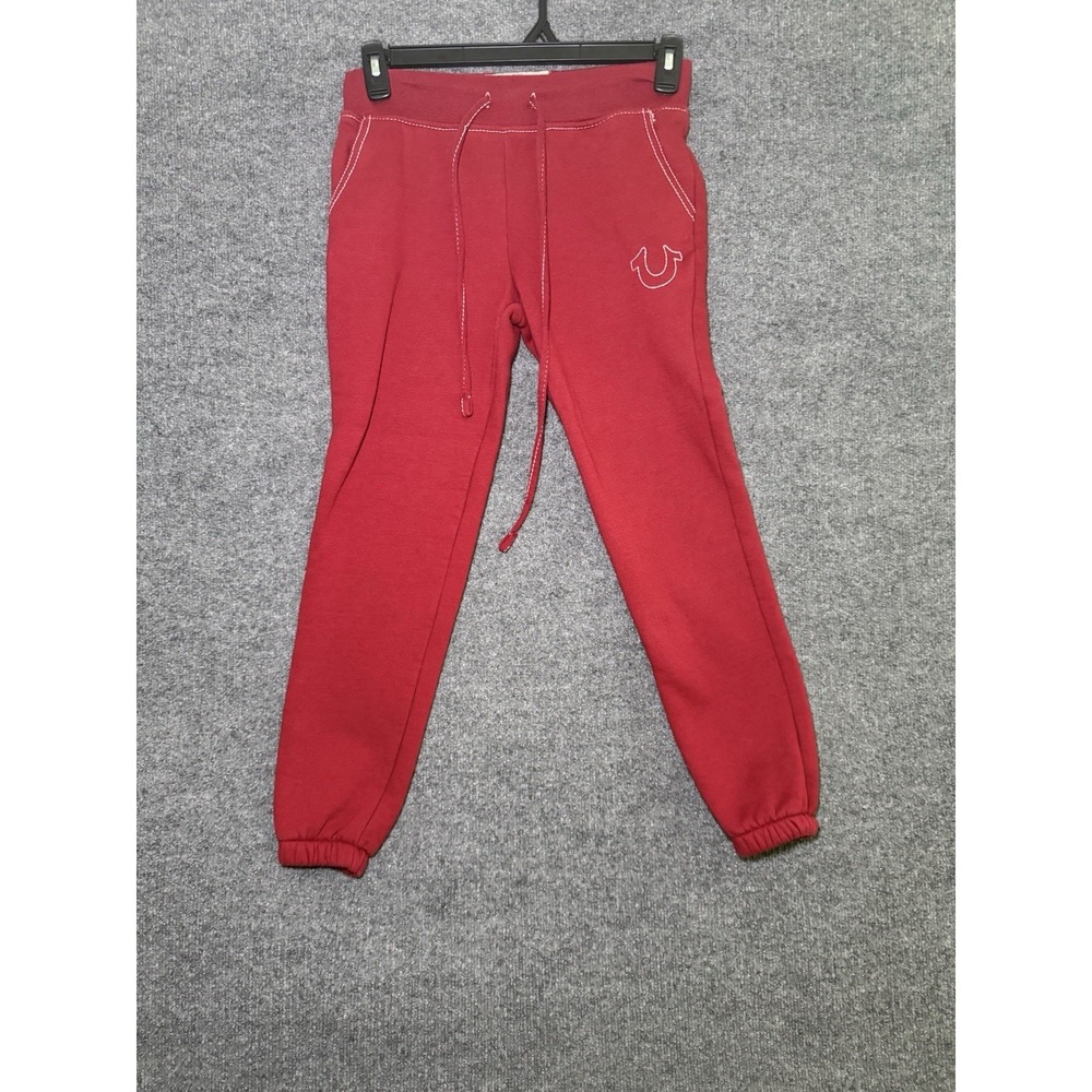 True Religion Pants Women's XS Red Sweatpants Lounge Drawstring Logo